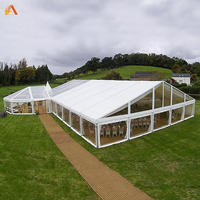 Structure de tente en profilés d'aluminium GB6061-T6 sur mesure avec toit et parois latérales en PVC pour événements de mariage en plein air