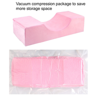 Bantal bulu mata ergonomis, Pink HITAM, bantal busa memori untuk ekstensi bulu mata, paket kompresi vakum