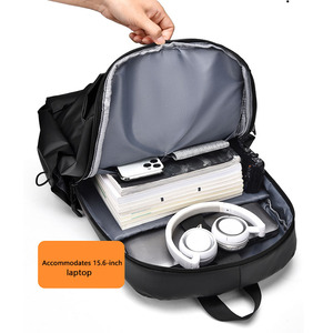 New Custom <strong>Large</strong> Capacity Double Pull Durable <strong>Backpack</strong> Waterproof Business Trip Commuting <strong>Black</strong> <strong>Backpack</strong> - Product Image 4
