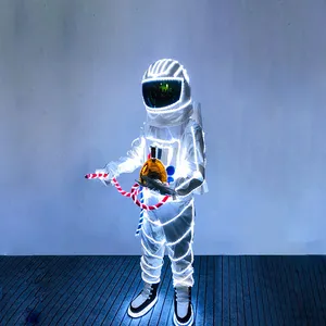 Costumi a LED per adulti astronauta tessuto Cosplay luce per festa per discoteca spazio astronauta abbigliamento da palcoscenico luminoso