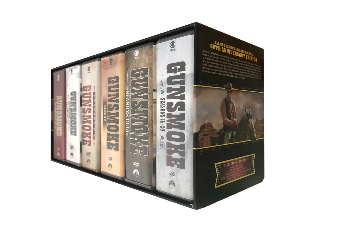 GUNSMOKE Die komplette Serie Boxset 143 Discs Factory Großhandel DVD-Filme TV-Serie Cartoon Region 1/Region 2 Free Ship