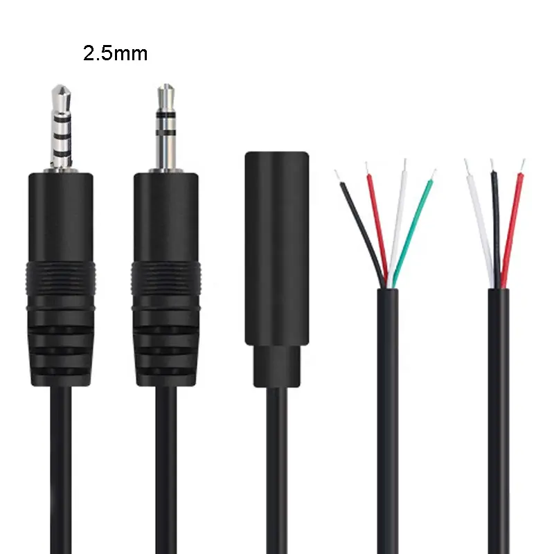 2,5mm Kopfhörer Stecker Buchse 3-polig 4-polig Audio Verlängerung kabel Anschluss Kabelst ecker 3-polig 4-polig DIY Reparatur draht Adapter 25cm