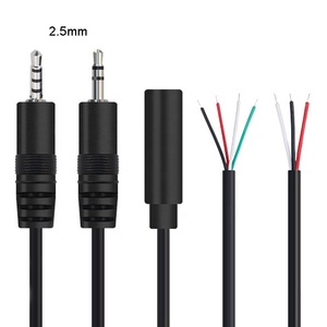 2.5 مللي متر سماعة الذكور الإناث 3 القطب 4 القطب الصوت تمديد سلك موصل كابل التوصيل 3pin 4pin DIY إصلاح سلك محول 25 سنتيمتر - Product Image 1