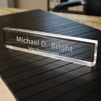 Ornement de bureau en acrylique transparent épais avec impression couleur UV haute définition, logo de bureau, décoration en cristal de verre