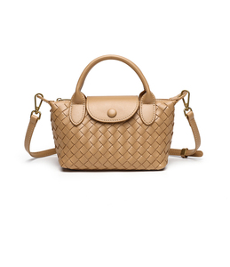 OEM ODM Woven Leather Women's Shoulder Bag Small Classic crossbody <b>handbags</b> Button Closure Daily Use - Product Image 1