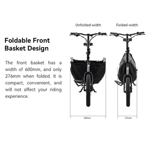 Bicicleta de Carga de 2 Ruedas con <span class=keywords><strong>Asistencia</strong></span> de Pedaleo para Transportar Niños, Mascotas o Mercancías, Bicicleta Eléctrica de Carga Frontal para Viajes al Aire Libre - Product Image 4
