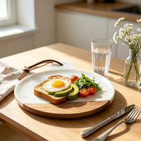Planche à fromage ronde mini en bois d'acacia avec poignée, écologique, vente chaude, 100 pièces MOQ, service d'articles de cuisine personnalisés