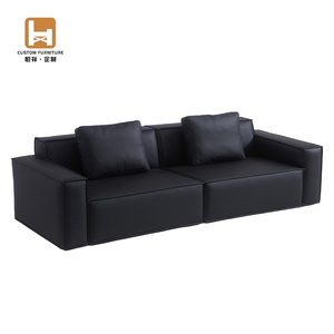 <span class=keywords><strong>Canapé</strong></span>-lit moderne en <span class=keywords><strong>cuir</strong></span> <span class=keywords><strong>microfibre</strong></span> noir de style italien, cadre en bois massif, écologique, durable, minimaliste, salon personnalisé - Product Image 1