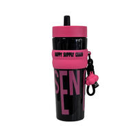 Pailles de camping unisexe en PP, grande capacité 950 ml, résistantes aux hautes températures, avec corde, écologiques, style été, vente en gros