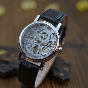 Montre mécanique squelette manuelle Victory Silver pour hommes et femmes, montre tendance, montre d'affaires, montre mécanique - Product Image 4