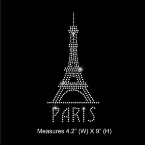 Tùy Chỉnh Tháp Eiffel Ở Paris T-Shirt Sắt-On Chuyển Rhinestone, Sửa Chữa Nóng Ngọc - Product Image 1