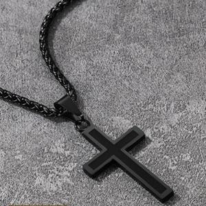 Fashion Jewelry Necklace Pendant Necklace Jewelry For Women Fine Jewelry Necklace Stainless Steel Necklace Set Retro <b>Cross</b> Style - Product Image 2