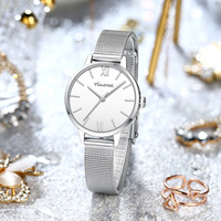 Reloj de Malla de Acero Inoxidable Simple y Elegante SPARKTIME, Reloj de Cuarzo de Alta Calidad para Mujer, Esfera de 30 mm, Caja de Aleación Resistente al Agua