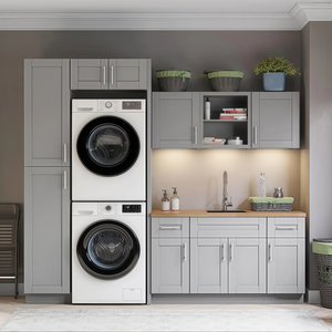 <span class=keywords><strong>Mobile</strong></span> Contenitore per Lavanderia Personalizzato di Fabbrica <span class=keywords><strong>con</strong></span> Lavabo Grigio Chiaro Stile Shaker <span class=keywords><strong>Mobile</strong></span> Moderno per <span class=keywords><strong>Bagno</strong></span> e Lavanderia - Product Image 1