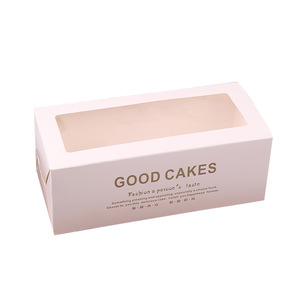 White Cardboard Bakery Boxes With Transparent Window Rectangle Cake Drawer Box