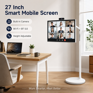 Téléviseur intelligent portable à écran tactile 27 pouces avec support, Android 13, tactile 10 points, Wi-Fi double bande pour usage domestique - Product Image 1
