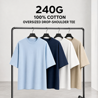 T-shirt en coton uni doux et décontracté à manches courtes 240 g/m² pour homme, grande taille, coupe oversize, idéal pour l'été, marque privée streetwear