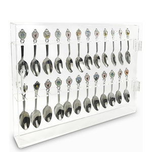 Acrílico transparente 24 cucharadita Colector <span class=keywords><strong>Vitrina</strong></span> Puerta magnética Cuchara Estante Colgante <span class=keywords><strong>de</strong></span> pared o caja <span class=keywords><strong>de</strong></span> escaparate <span class=keywords><strong>de</strong></span> escritorio - Product Image 2