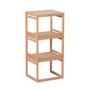 Étagère de rangement en bambou sur pied à 3 niveaux personnalisée avec étagères étanches pour salle de bain - Product Image 1