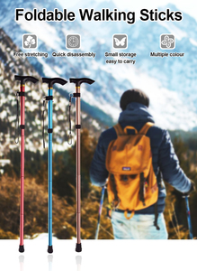 Bastón <span class=keywords><strong>de</strong></span> Senderismo Plegable Personalizado, Ajustable en Longitud, Portátil, <span class=keywords><strong>de</strong></span> Aluminio, para Caminar - Product Image 2