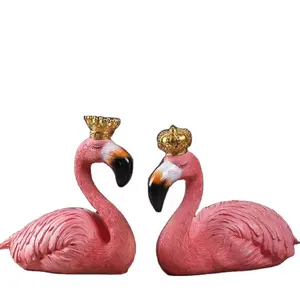 Flamingo Couple Decoration Ornaments Resin Art Figurine Table and Desk Decor Statue Resin