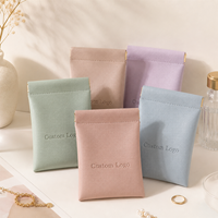 Pochette de maquillage et bijoux en cuir PU personnalisée avec fermeture automatique à ressort, petite pochette à rouge à lèvres avec logo, vente en gros