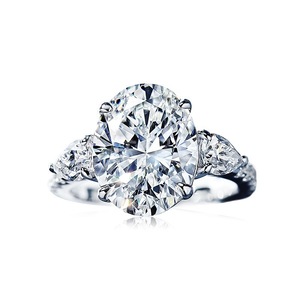 Bague à trois pierres en argent 925 avec zircon cubique rond serti à griffes, bagues de fiançailles tendance pour femmes - Product Image 4