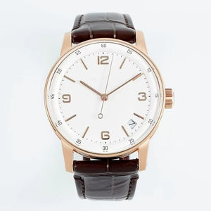 Montre de sport mécanique de luxe 42 mm, mouvement 4302, acier inoxydable étanche de haute qualité, cadran or rose 15210, bracelet 20 mm, saphir - Product Image 1