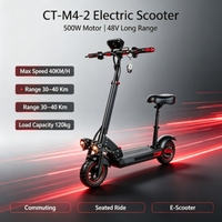 Trottinette électrique pour adultes CT M4 2, moteur 500W, 40 km/h, autonomie 40 km, pneus de 10 pouces, siège, écran LCD, trottinette électrique pliable pour les trajets quotidiens
