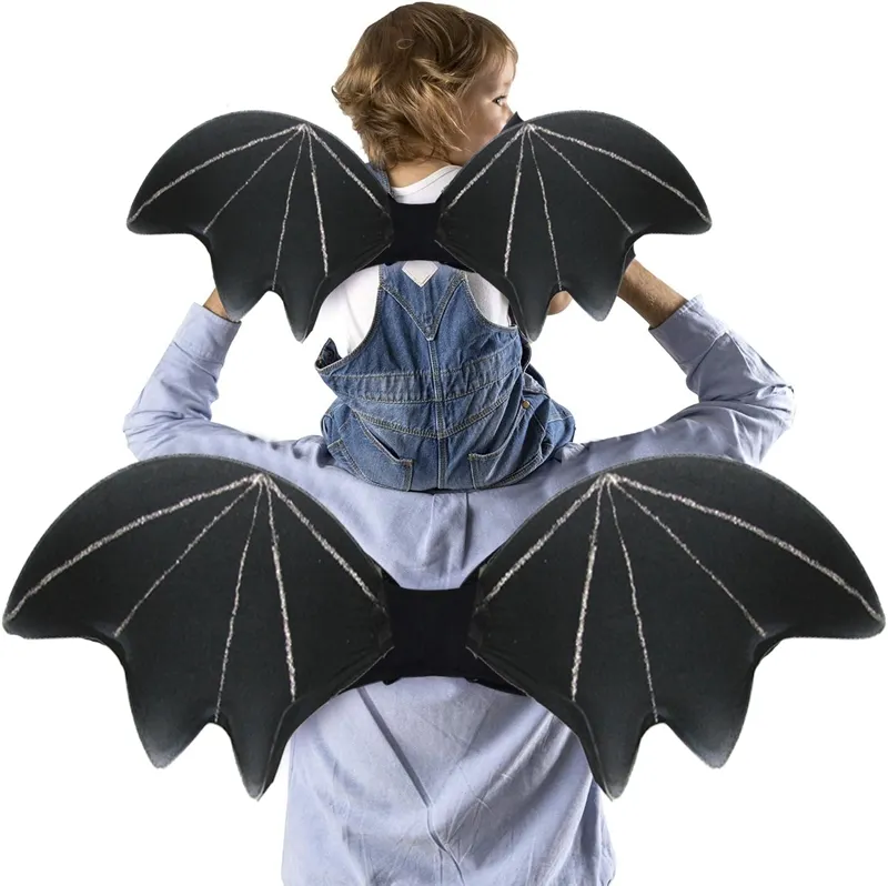 2er Pack Eltern-Kind Fledermaus flügel Rucksack Party begünstigt Halloween-Dekorationen für Kinder