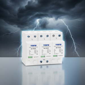 Tycotiu ระบบไฟฟ้าอุตสาหกรรม3P AC BR-50GR ได้รับการรับรอ<span class=keywords><strong>ง</strong></span>มาตรฐาน IEC เครื่อ<span class=keywords><strong>ง</strong></span>ป้องกันไฟกระชาก IP20องศาอุปกรณ์ป้อ<span class=keywords><strong>ง</strong></span>กันฟ้าผ่า T2 T1 - Product Image 1