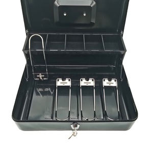 Cá Nhân Hiện Đại kim loại tiền xu Khay tiền hộp tiền mặt với khóa Key 4 Bill 5 Coin mini ngăn kéo tiền mặt - Product Image 4