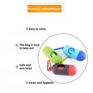 Factory Price Portable Capsule Dog Poop Bag Holder Durable PP <b>Pet</b> Waste Dispenser Travel Waste Bag <b>Carrier</b> for Dog Walking - Product Image 3