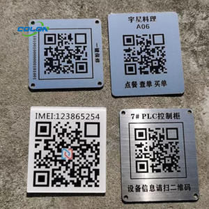 Plaque signalétique en aluminium personnalisée <span class=keywords><strong>de</strong></span> haute qualité, autocollant <span class=keywords><strong>QR</strong></span>, étiquette d'identification, étiquette <span class=keywords><strong>de</strong></span> <span class=keywords><strong>code</strong></span>-barres en métal autocollante pour les actifs, anniversaire - Product Image 4