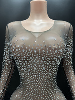 Novance Y4326-N Grossistes de vêtements pour femmes en Chine – Justaucorps de danse élégant à manches longues scintillantes pour femme