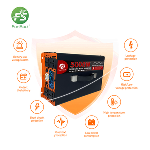 Inversor de Onda Sinusoidal Pura Fonsoul <span class=keywords><strong>D04</strong></span> 5000W, DC 24V AC 110V 220V, Alta Eficiencia, CE, Pantalla LED, Salida Cuádruple, para Hogar, Automóvil, RV - Product Image 3