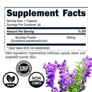 Capsules de crâne OEM ODM |   500 mg |   Complément alimentaire pour la digestion, soutien à la relaxation et à la tranquillité, végétalien, sans OGM et sans gluten - Product Image 3