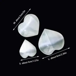 Wholesale Natural Healing Crystal White Selenite Crafts Carved Heart Shape Gypsum For Gifts