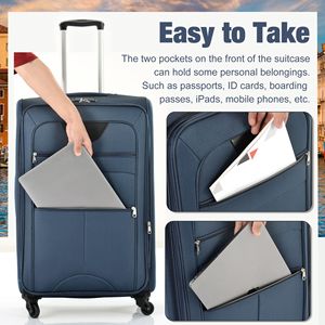Ensemble de bagages Db Softside extensible 3 pièces, valise à roulettes légère en aluminium avec sac de voyage - Product Image 6