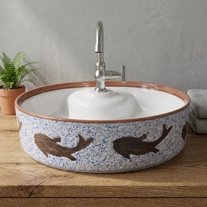 Vasque carrée en céramique grise à poser sur comptoir, écologique, pour usage hospitalier, design moderne, installation au-dessus du comptoir - Product Image 3