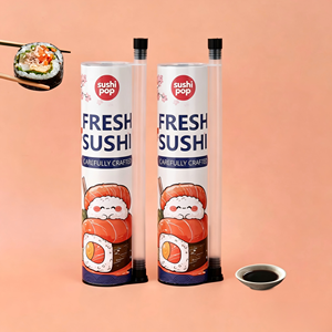 Tube à sushi personnalisé en papier écologique imprimé, emballage alimentaire de qualité supérieure avec tube de sauce pour sushi à faire soi-même - Product Image 1