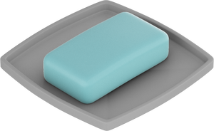 <b>Wall</b> Mounted Bathroom Ceramic Soap Rack and Holder with Square Shape - Product Image 3