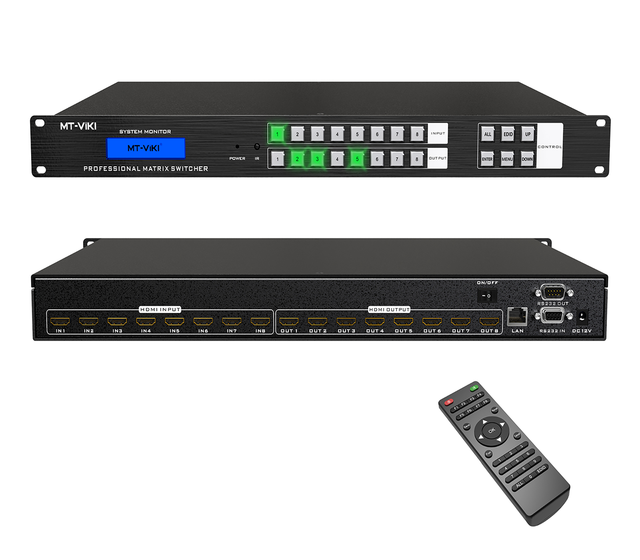 ADI Chip 4K Video HDMI Matrix Switch 8X8, MT-VIKI 8 in 8 Out Hdmi Matrix, Available for 4x4 8x8 8x16 16x16 32x32 36x36 72x72
