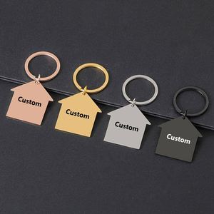 Porte-clés vierges personnalisés en acier inoxydable pour cadeau d'anniversaire, vente en gros - Product Image 1