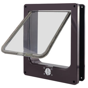 Porte pour animaux de compagnie à 4 voies avec fermeture sécurisée, pour portes et fenêtres intérieures et extérieures, installation facile, entrée pour animaux de compagnie avec volet transparent - Product Image 1