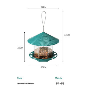 Hanging <strong>Wild</strong> <strong>Bird</strong> <strong>Feeder</strong> WithWeatherproof Roof, Transparent SeedContainer For Garden &amp; Patio Preventing Squirrels - Product Image 2