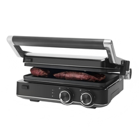 Grill électrique sans fumée pour panini 4 tranches avec réglage de la température, plaques amovibles, hauteur réglable