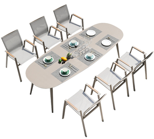 comedor T-y <span class=keywords><strong>la</strong></span> <span class=keywords><strong>mitad</strong></span> de los círculos Diseño Artesanal resistente a <span class=keywords><strong>la</strong></span> corrosión de silla de aluminio - Product Image 4