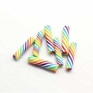 Bán Buôn 100 Cái/túi 25 Mét Đất Sét Polymer Peppermint Swirl Kẹo Gậy Dễ Thương Xoắn Sọc Polymer Clay Kẹo Canes Craft - Product Image 1