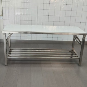 Mesa de Centro Rectangular de Acero Inoxidable 201 SS Comercial VICTORY KITCHEN, Resistente, con Capacidad de 200 kg, para Hoteles y Restaurantes - Product Image 4